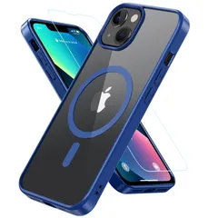 iPhone14 ケース BESINPO ケース 【ガラスフィルム付き・MagSafe対応】 マグネット搭載 黄ばみなし アイフォン13ケース 米軍MIL規格 耐衝撃 耐久性 いphone14 iPhone13 ケース マグセーフ対応 ストラップホール付き i