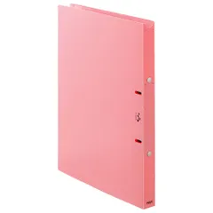 （まとめ買い）プラス たすけあシリーズ 利用者カルテ リングファイル 2リング 背幅24.5mm A4縦 ピンク FL-804RF 【5冊セット】