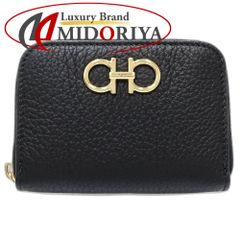 【中古】Salvatore Ferragamo サルヴァトーレフェラガモ コインケース 220406 ダブルガンチーノ カーフ NERO レディース /181612