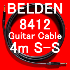 BELDEN 8412 Guitar, Bass Cable w / Neutrik NP2X-B Gold Plated SS 4m