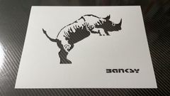 バンクシー　BANKSY　サイ　犀　Ａ４　厚紙　ステンシルシート（082）