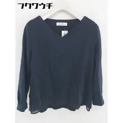 ◇ green label relaxing グリーンレーベル UNITED ARROWS Vネック 長袖 カットソー ネイビー レディース  【中古】 【1108100002753】