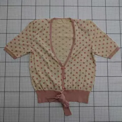 ◇ ⊂ PINK HOUSE ドット柄カーディガン ピンク系×ベージュ系 綿100% サイズ不明 レディース E  【1508250041587】