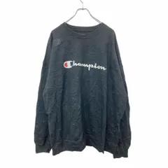 Champion ロゴ スウェット トレーナー 2XLサイズ チャンピオン ビッグサイズ ブラック 古着卸 アメリカ仕入 t2406-3769