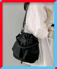 新品 ショルダーバッグ 巾着デザイン バケツ型 人気 ユニセックス 肩掛け 斜め掛けバッグ 【送料無料】