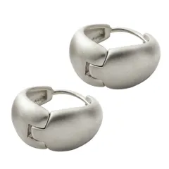 【A：マットシルバー×ピアス】[Cream dot. クリームドット公式] ピアス レディース フープ 金属アレルギー ニッケルフリー キャッチレス 小ぶり 中折れ バイカラー コンビカラー マット 艶消し 上品