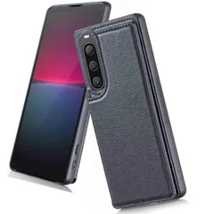 耐衝撃 カードケース スマホケース カード収納 XQ-BT44/SO-52B/SOG04/A102SO 手帳型ケース Lite カバー iii オシャレ 10 カード収納 背面（ブラック）ソニー Xperia エクスペリア10 対応 iii 手帳型 xperi