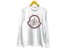 MONCLER (モンクレール) フロントロゴ 長袖Tシャツ ロンT S ホワイト メンズ/009