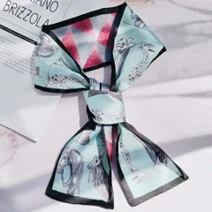 スカーフ ボウスカーフ 細身 バンダナ リバーシブル アニマル柄 キリン 動物 ケニア 上品 個性的 おしゃれ 華やか バッグチャーム ヘアアクセ ターバン ネックスカーフ 春 夏 秋 冬 オールシーズン   プレゼント 大人可愛い エレガント