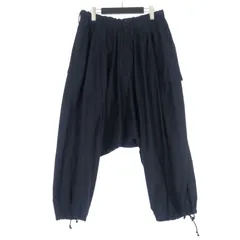 ワイズ Y's BANG ON ヨウジヤマモト  21AW LEFT WIDE ASYM SAROUEL サルエルイージーパンツ 2 紺 ネイビー YK-P18-027のサムネイル