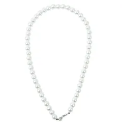 uxcell 女性用パールネックレス ロブスタークラ スプ付き ラウンドフェイクパールチョーカーネックレス ギフト用 ホワイトイ ミテーションパールビーズチェーンペンダントネックレス 結婚式の花嫁用