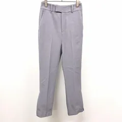 古着 ナノユニバース nano・universe パンツ 少しフレア 裾スリット ポリエステル×レーヨン×ポリウレタン 36 グレーネイビー系 紺系 レディース