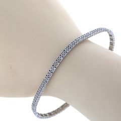 K18WG ホワイトゴールド テニス ブレスレット ダイヤモンド 2.00ct パヴェ 2連 ライン 18cm【新品仕上済】【zz】【中古】