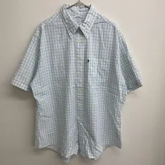 BROOKS BROTHERS 半袖シャツ ホワイト ブルー/ライトグリーン チェック 胸ポケット【メンズXL】