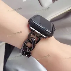 apple watch バンド アップルウォッチ バンド ベルト 42mm 44mm 45mm CH-466 黒