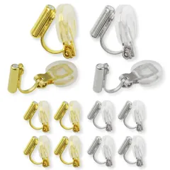 【数量限定】ゴールド 蝶バネ カバー付き シルバー シリコン 縦型 2色6ペア クリップ式 イヤリングコンバーター