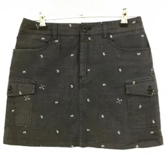 アディダス カーゴスカート ダークグレー×ライトグレー ナンバー総柄 バックロゴ刺しゅう レディース M/M ゴルフウェア adidas