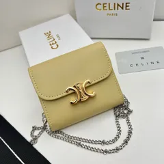 【本日限定】?Celine トリオンフ チェーンウォレット 10783 ? 高級本革＆チェーン付き！マルチ使い可能[本日特価|新品未使用品]