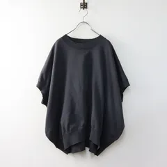 美品 ミズイロインド mizuiro ind クルーネックコクーンベスト＼チャコールグレー ニット ドルマン プルオーバー【2400014591774】