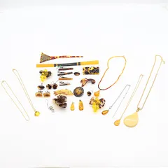 正規まとめ 27点 べっ甲 ネックレス/タイピン/カフス等 アクセサリー メンズ/レディース 大量セット 2000000 NSK SMZ