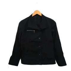 コムサデモード COMME CA DU MODE ステンカラージャケット 長袖 コットン シンプル 9 ブラック 黒 /KT32