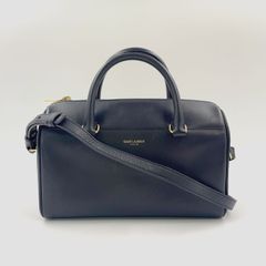 SAINT LAURENT PARIS ベイビーダッフル ミニボストン　2WAY レザー ブラック ハンドバッグ ゴールド 330958C