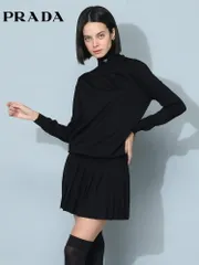 プラダ　ウール ロングタートルネックネックニット ブラック 36 プラダウール ロングタートルネックネックニット ブラック 36