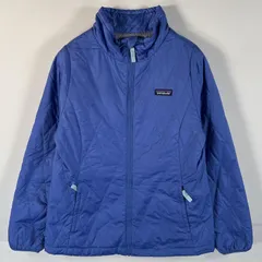古着 パタゴニア patagonia 中綿ジャケット ライトアウター アウトドア ワンポイントロゴ プリマロフト XL  ブルー系 キッズ