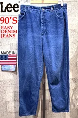 メンズ着用可 90'S レディース Lee USA製 デニム イージーパンツ テーパード 16MED リー 米国製 バギー ハイウエスト