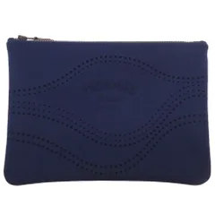 未使用 エルメス ネオバン MM ネイビー ポリエステル ポリウレタン ポリアミド クラッチバッグ バッグ 紺 0144  HERMES