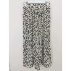 ◇ fifth フィフス 総柄 ロング ギャザー スカート ライトベージュ ブラック レディース  【中古】 【1207010000405】