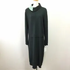 #wnc セリーヌ CELINE ワンピース L 深緑 ニット ハイネック ロング レディース [761293]のサムネイル