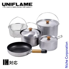 【新品】 ユニフレーム fan5DX クラッドプラス UNIFLAME 660249 IH対応 キャンプ クッカーセット 鍋 フライパン ライスクッカー ざるのサムネイル