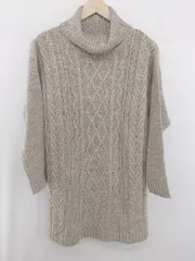 ◇ Ray Cassin レイカズン タートルネック かわいい 長袖 ミニ ニット ワンピース サイズM ブラウン系 レディース E  【1306210011140】