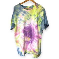 hanes タイダイ Tシャツ vintage ヴィンテージ 2XL 半袖 アウトドア フェス ヒッピー サイケデリック 一点もの