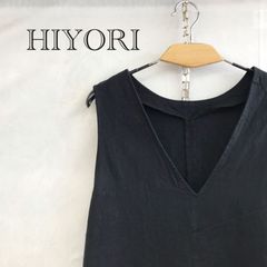 HIYORI by AMING AM-0856 ヒヨリ コットン リネン ボリュームワンピース ノースリーブ オールインワン ブラック フリーサイズ レディース