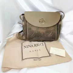 【NINA RICCI】ニナリッチキャンバス　ミニショルダーバッグ　ポシェットバック　茶　イタリア製