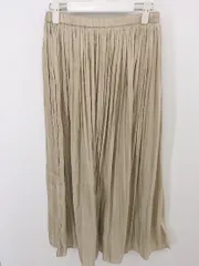 ◇ w closet ダブルクローゼット サテン調 ロング ギャザー スカート サイズF ベージュ系 レディース P  【中古】 【1209280000246】のサムネイル