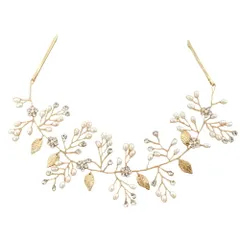 【ゴールド×ワンサイズ】[Cream dot. クリームドット公式] ヘアアクセサリー レディース ヘッドドレス ヘアピン バックカチューシャ 小枝 ヘッドアクセサリー 髪飾り 花飾り 結婚式 二次会 パーティー お呼ばれ フラワー パール 大人