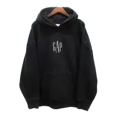 ギャップ GAP リフレクター ロゴ オーバーサイズ スウェット パーカー プルオーバー ブラック 黒 XL