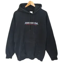 古着 thisisneverthat ディスイズネバーザット パーカー フーディー スウェット 刺繍ロゴ ブラック M 256-192