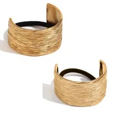 【数量限定】メタルプレート付き おしゃれ髪飾 ポニーフック 大人レディース向け 髪飾り メタル セット ヘアゴム ヘアタイ ヘアカフ ヘアゴム バレッタ ヘアクリップ 2個 髪留め ゴールド