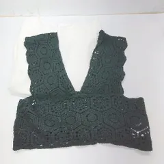 ◇ Θ grove グローブ ブラウス ニットビスチェ サイズM ブラック オフホワイト レディース E  【1502060011365】