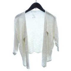 ザラ ZARA ニットカーディガン ボレロ トッパー ドルマンスリーブ 七分袖 アイボリー 白 ホワイト /AU