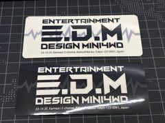 edm ステッカー　白黒各1枚