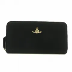ヴィヴィアンウエストウッド Vivienne Westwood 長財布 レザー ラウンドファスナー オーブ ロゴ ゴールド金具 黒 ブラック /XZ ■GY17