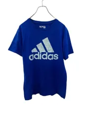 adidas 半袖 プリント Tシャツ M ブルー ビッグロゴ アディダス 古着卸 アメリカ仕入 a705-5121