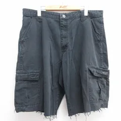 W36/古着 ラングラー ショート カーゴ パンツ ショーツ メンズ コットン 黒 ブラック 25apr28 中古 ボトムス 短パン ショーパン