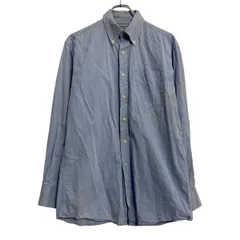TOMMY HILFIGER 長袖 無地シャツ トミーフィルフィガー M ブルー ボタンダウン ポケット 古着卸 アメリカ仕入 a612-7455のサムネイル