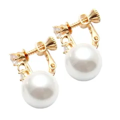 【10mm：ゴールド×イヤリング】[Cream dot. クリームドット公式] イヤリング レディース ネジ式 キュービックジルコニア ビジュー パール 8mm 10mm 12mm 大人 上品 エレガント 結婚式 パーティー 二次会  